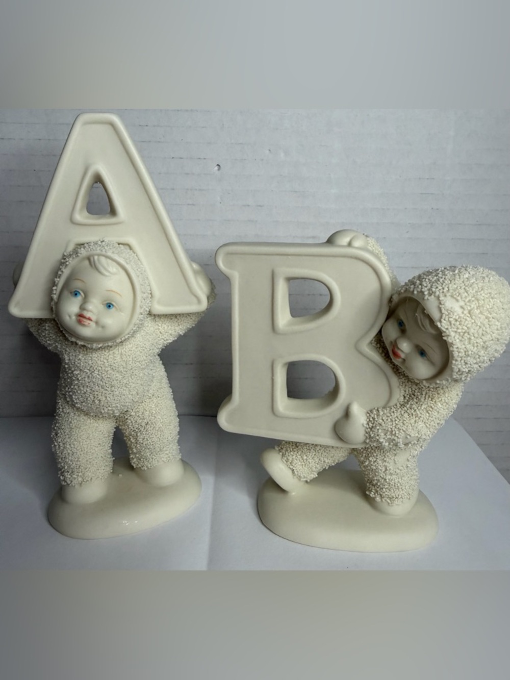 Department 56 Snow Babies B  A  B  Y Spelled Only A and B Figurines